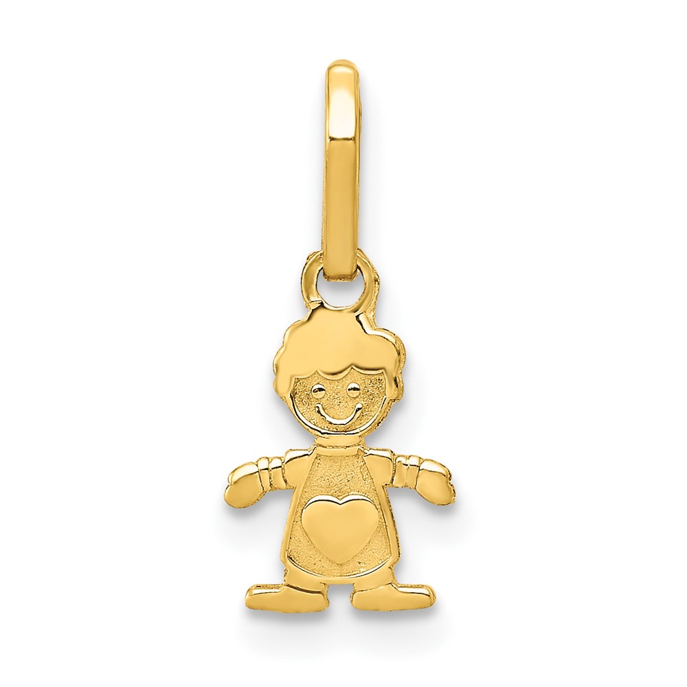 14K Yellow Gold Polished Little Boy Pendant