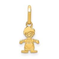 14K Yellow Gold Polished Little Boy Pendant view 1