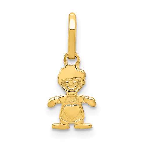 14K Yellow Gold Polished Little Boy Pendant