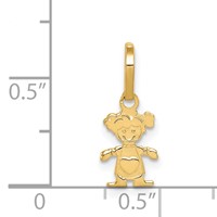 14K Yellow Gold Polished Little Girl Pendant view 4