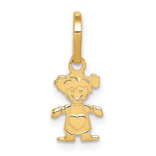 14K Yellow Gold Polished Little Girl Pendant