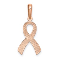 14K Rose Gold Awareness Ribbon Pendant view 3