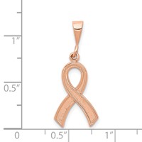14K Rose Gold Awareness Ribbon Pendant view 4