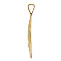 14K and White Rhodium Diamond-cut Polished Starfish Pendant view 2