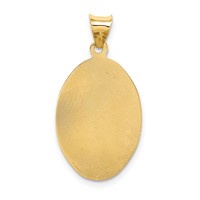 14K Pendant with Rose and White Rhodium Diamond-cut Solid Our Lady of Guadalupe Oval view 4