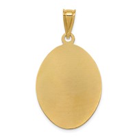 14K Pendant with Rose and White Rhodium Diamond-cut Solid Large Our Lady of Guadalupe Oval view 4
