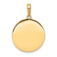 14K Yellow Gold Polished and Satin Solid Saint Anthony Small Round Medal Pendant view 4
