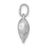 14K White Gold Satin Diamond-cut 3D Puffed Heart Pendant view 2
