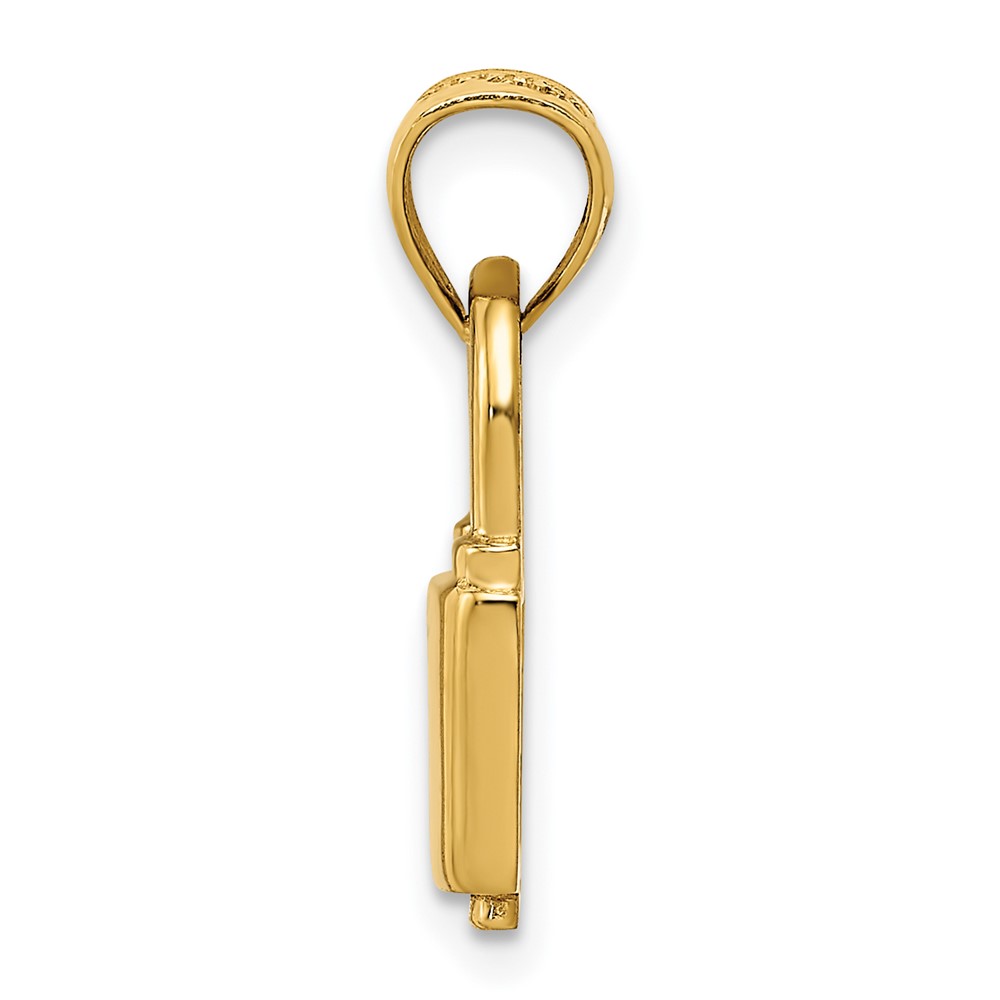 14K Polished Lock Charm (K5837)