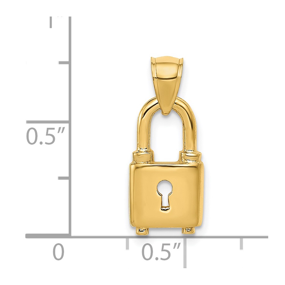 14K Polished Lock Charm (K5837)