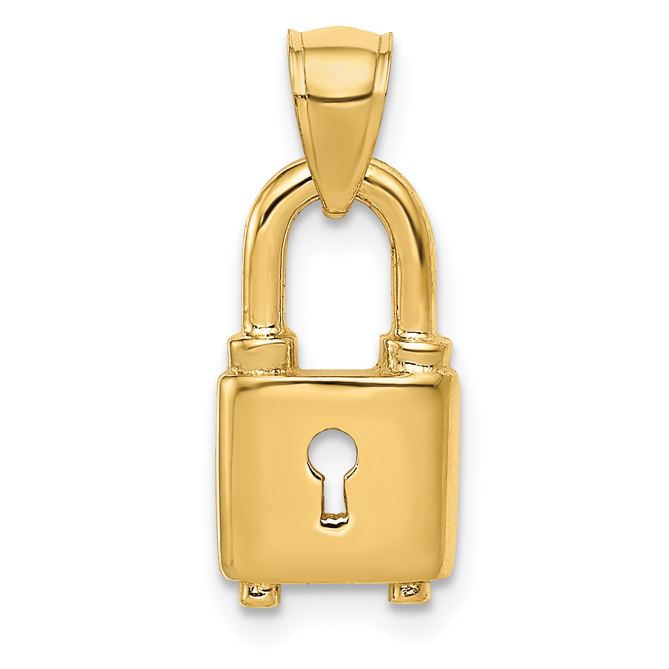 14K Polished Lock Charm (K5837)