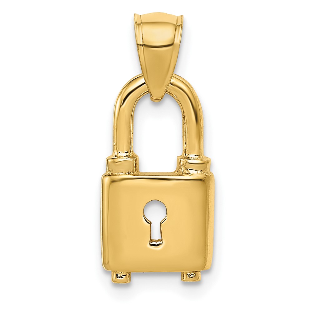 14K Polished Lock Charm (K5837)
