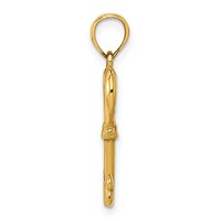 14K Yellow Gold Polished 3D Heart Key Pendant view 2