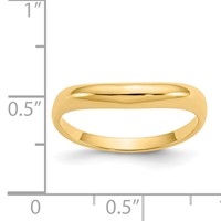 14K Polished Stackable Wave Ring view 3