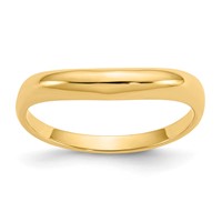 14K Polished Stackable Wave Ring view 1