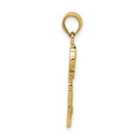 14K Yellow Gold Polished Filigree Key Charm view 2