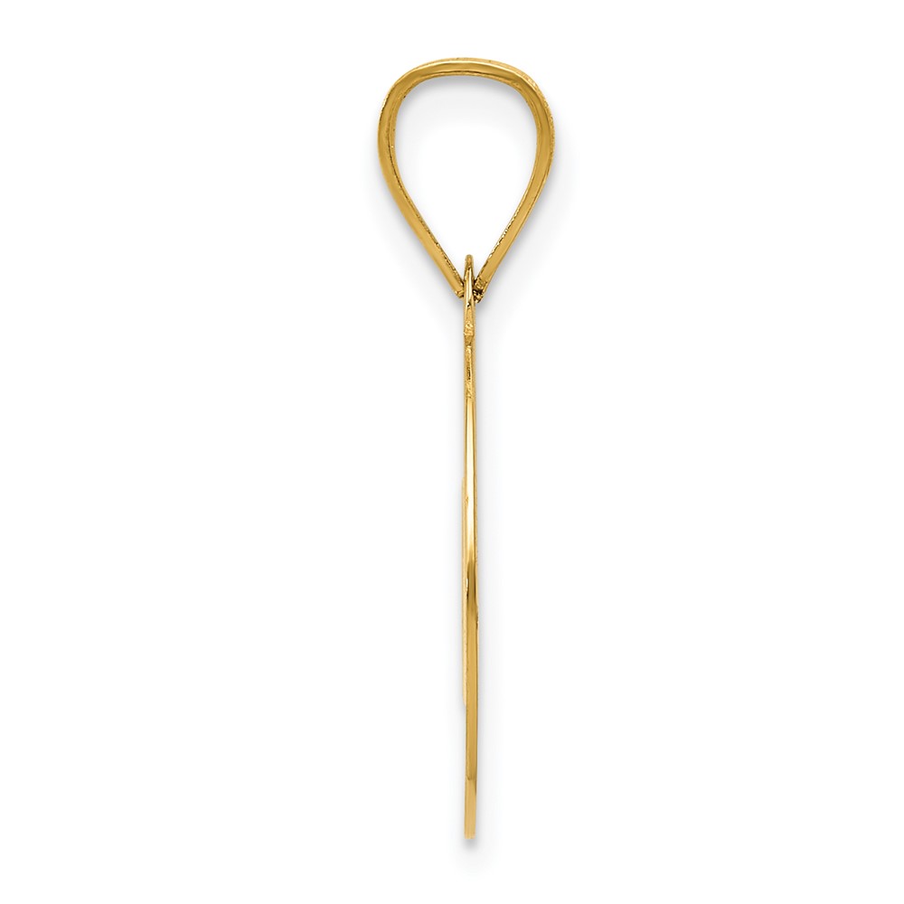 14K Polished Cut-out Heart Circle Disc Pendant (K5852)