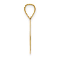 14K Yellow Gold Polished Cut-out Heart Circle Disc Pendant view 2