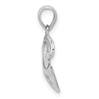 14K White Gold Polished Cut-out 3-Heart Pendant view 2