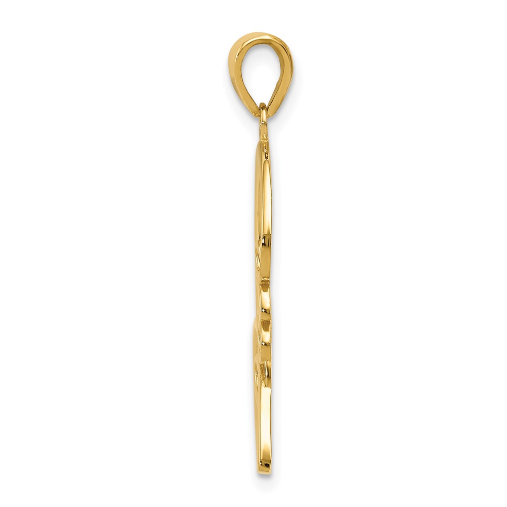 14k Gold Polished LOVE Heart Pendant (K5870)