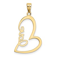 14K Yellow Gold Gold Polished Love Heart Pendant view 3