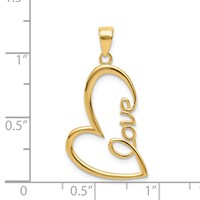 14K Yellow Gold Gold Polished Love Heart Pendant view 4