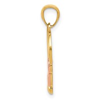 14K Two-tone Polished Infinity Heart Pendant view 2