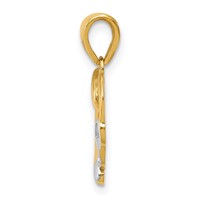 14K and White Rhodium Infinity Heart Pendant view 2