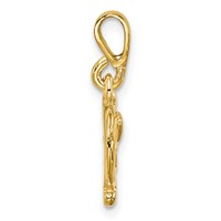 14K Yellow Gold Gold Polished Bow and Arrow Pendant view 2