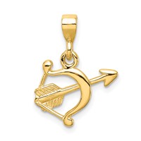 14K Yellow Gold Gold Polished Bow and Arrow Pendant view 4