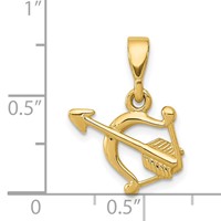 14K Yellow Gold Gold Polished Bow and Arrow Pendant view 3