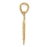 14K Yellow Gold Two-piece Break-Apart Diamond-cut TE Amo Heart Pendants view 2