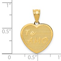 14K Polished TE Amo Heart Pendant view 4