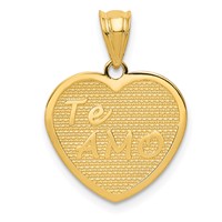 14K Polished TE Amo Heart Pendant view 1