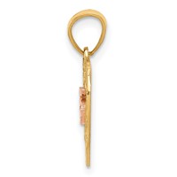 14K Two-tone Diamond-cut 15 Pendant view 2