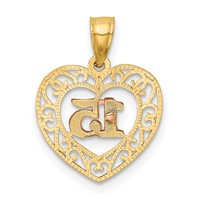 14K Two-tone Diamond-cut 15 Pendant view 3