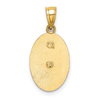 14K Two-tone Pendant with White Rhodium Diamond-cut Our Lady of Guadalupe with 15 view 3
