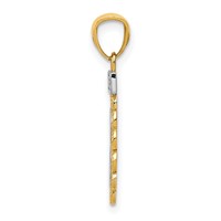 14K Pendant with White Rhodium Filigree Sweet 16 view 2