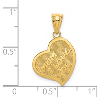 14K Yellow Gold Polished Mom I Love You Cross Reversible Heart Pendant view 4