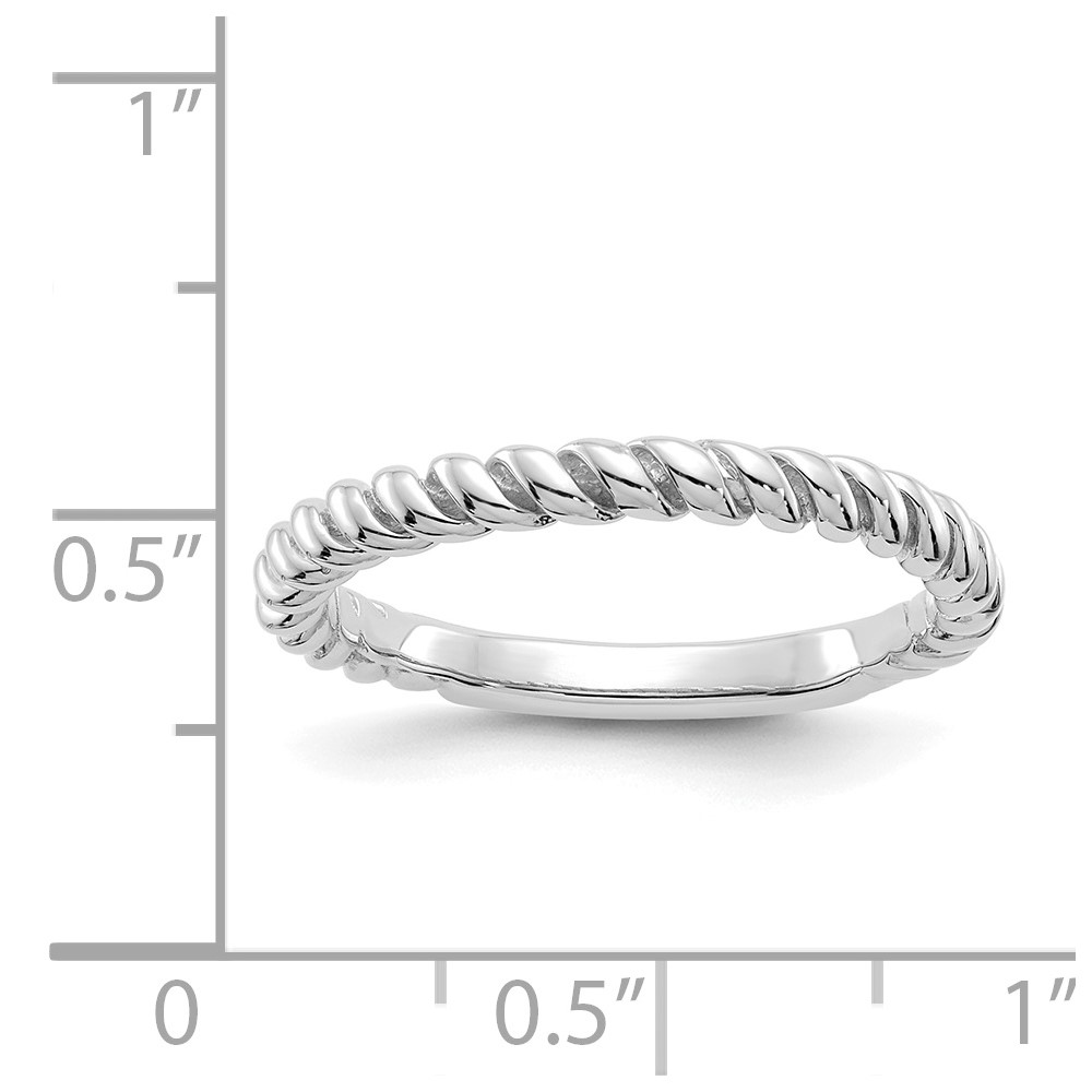 14k White Gold Polished Twisted Band (K590)