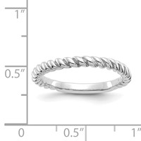 14K White Gold Polished Twisted Band view 2