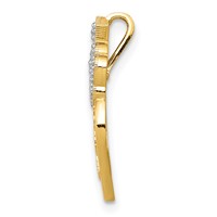 14K and White Rhodium Daddys Little Girl Heart with Crown Chain Slide view 2