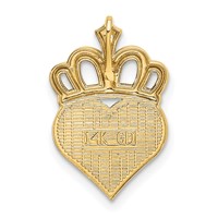 14K and White Rhodium Daddys Little Girl Heart with Crown Chain Slide view 3