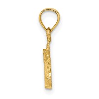 14K Yellow Gold Polished Rabbit Pendant view 2