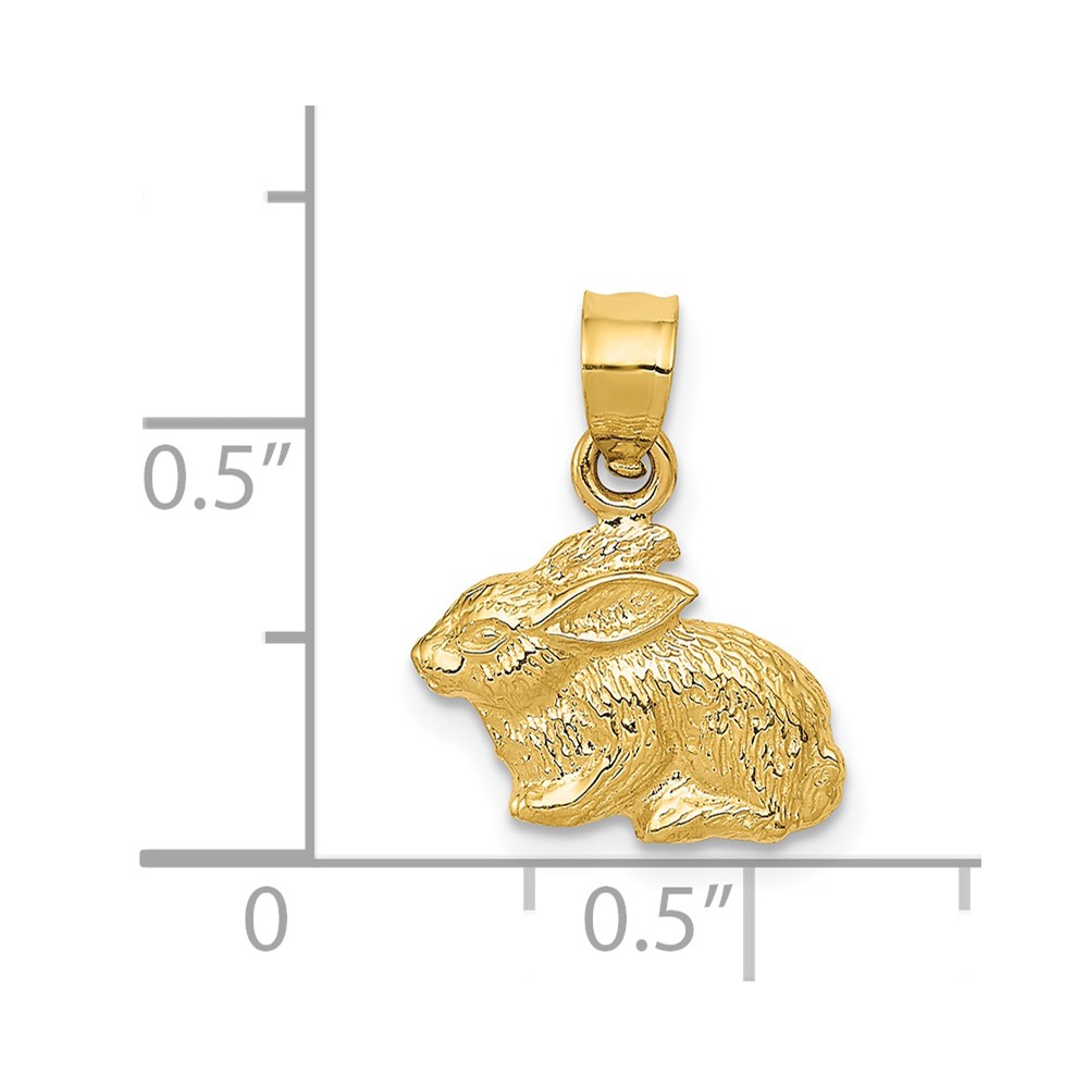 14k Polished Rabbit Pendant (K5908)