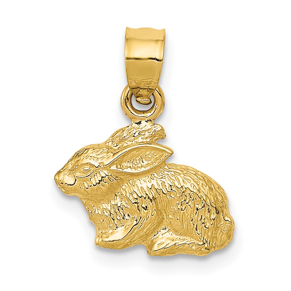 14k Polished Rabbit Pendant (K5908)