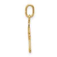 14K Yellow Gold Polished Small Angel Pendant with Heart view 2