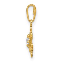 14K Yellow Gold Polished CZ Snowflake Charm view 2