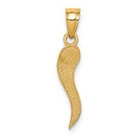 14K Yellow Gold Italian Horn Pendant view 3