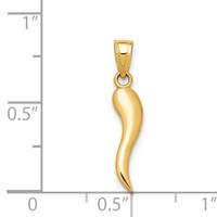 14K Yellow Gold Italian Horn Pendant view 4